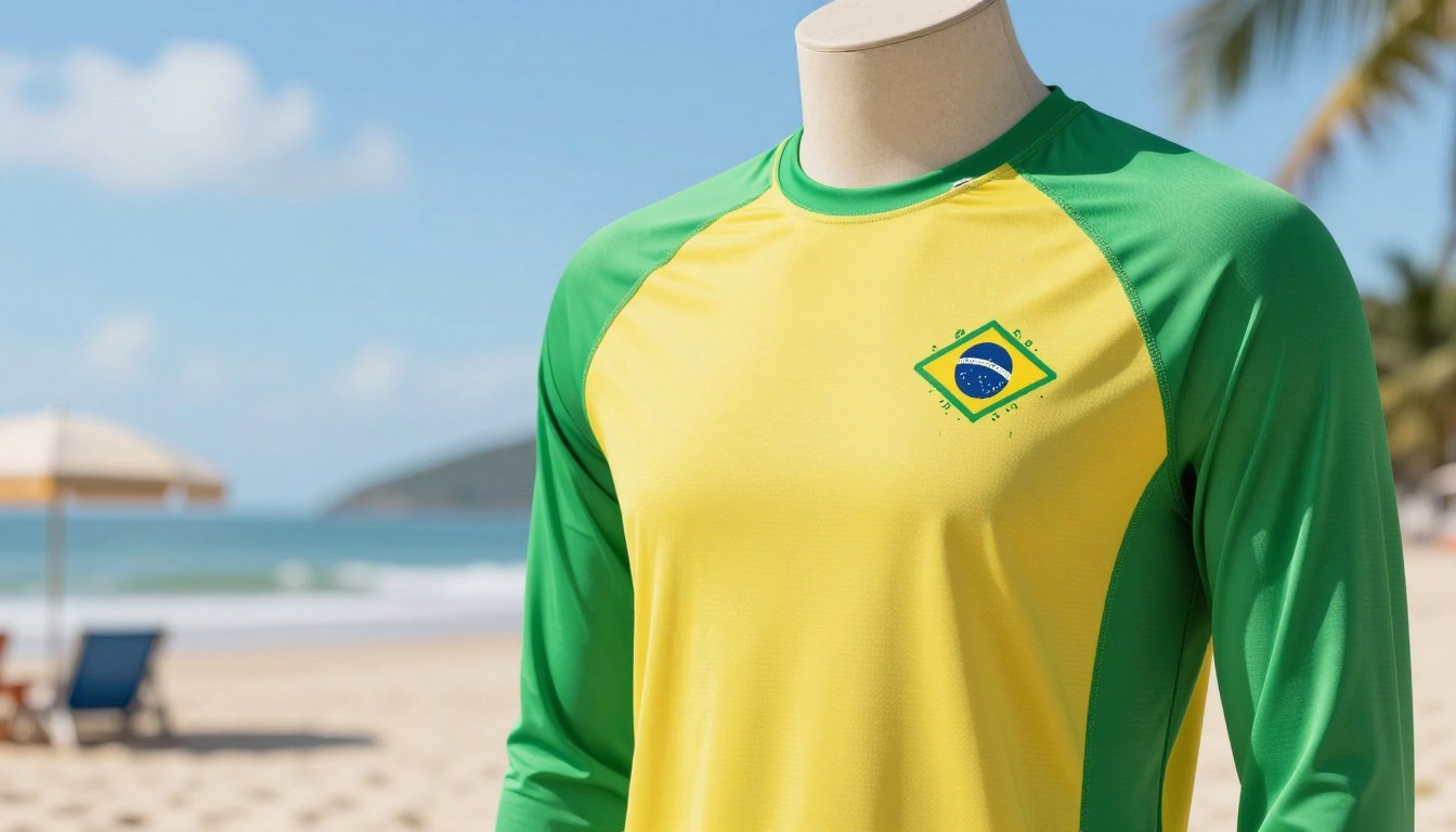 Camisa verde e amarela para dias ao ar livre